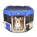 Jespet 45" Pet Dog Playpens, Portable Soft Dog Exercise Pen Kennel with Carry Bag for Puppy Cats Kittens Rabbits, Blue
