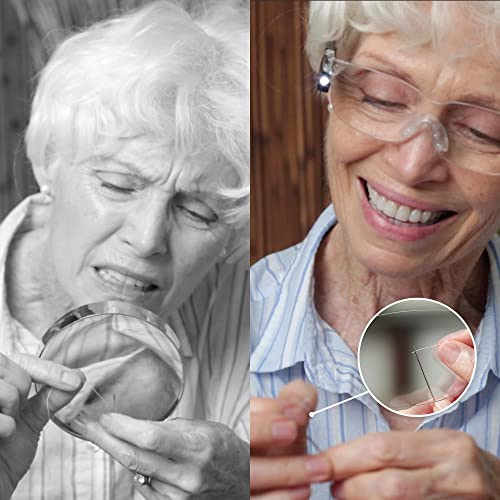 Hands Free Magnifying Glasses With Light By Zoom Vision, 160% Magnification And Dual Led Lights, Includes Non Lighted Magnifying Glasses For Reading, Close Work And Crafts #TOP6