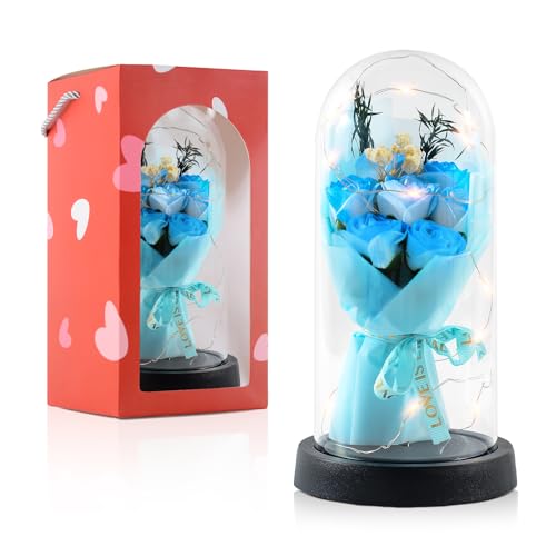 Preserved Flowers Gifts for Her Mom Women, Forever Roses Fresh Flowers for Delivery Prime, Light Up...