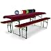 Beautissu Set birreria: 1 tovaglia 240x70cm & 2 Cuscini per panche Comfort XS - per sagre ristorazione ricevimenti Catering - Bordeaux