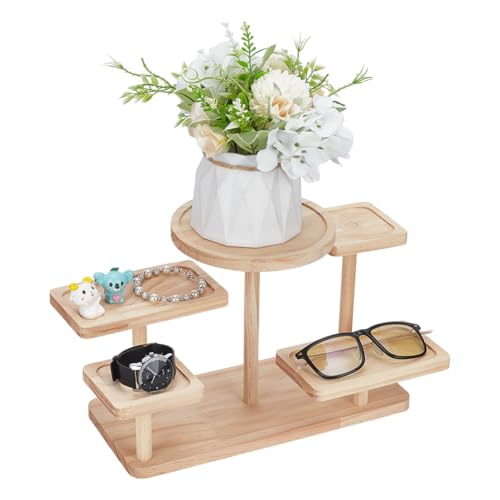 FINGERINSPIRE 5 Lagiger Holzständer Navajo Weiß Gestuftes Präsentationsregal Leiter Holzständer Schmuckständer Aus Holz Schmuck Organizer Halter Für Schmuck Sukkulenten Pflanzen Heimdekoration