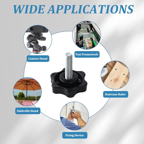 20 Stücke Sternschraube, M6 x 20MM Sternkopfschrauben, Rändelschraube, Flügelschraube, Sternkopf Klemmknopf, Flügelschrauben, Klemmschraube für Mechanische Instrumente Ausrüstungen
