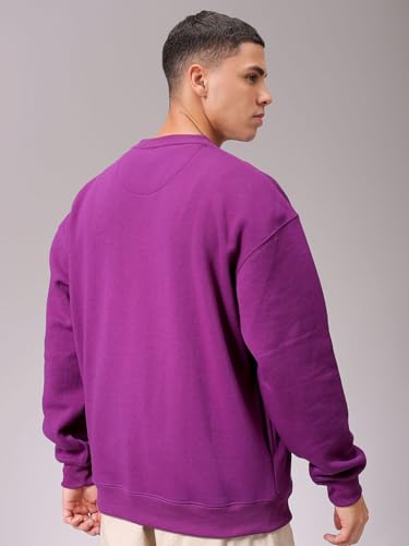 Image of The Indian Garage Co Men Oversized Solid Overhead Crewneck Sweatshirt