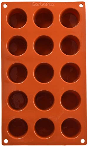 Matfer Bourgeat 257914 Gastroflex Orange Silicone 15 Compartment 1 oz. Mini Muffin Mold