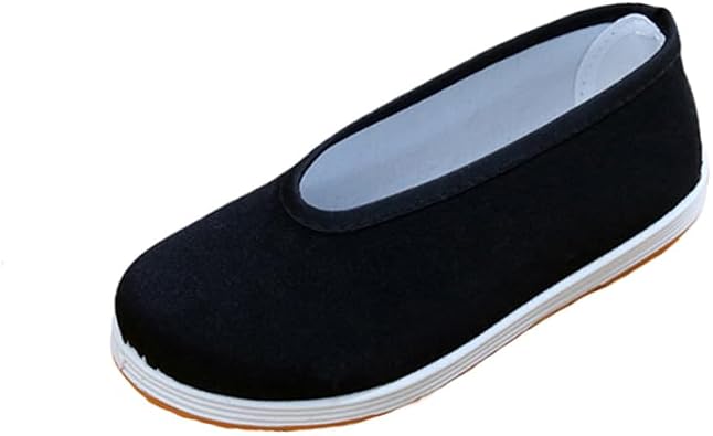 Kid Old Beijing Kung Fu Cloth Shoes Flats Embroidery Rubber Sole Chinese Traditional Unisex