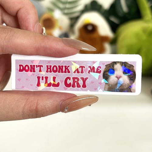 Image of 3 Pcs Please Don't Honk at Me I'll Cry Sticker, Dont Honk at Me Bumper Sticker, Dont Honks at Me Stickers, Don't Honks at Me Decal, Funny New Driver Stickers for Car Truck Laptop Phone 5 inch (H1 HO)