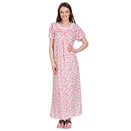 Image of Women's Cotton Nighty Night Gown Multicolore /Cotton Nighty for Pregnant Ladies /Women Night Gowns for Day Wear /Night Wear (Multicolour)(Available Sizes XL & XXL)