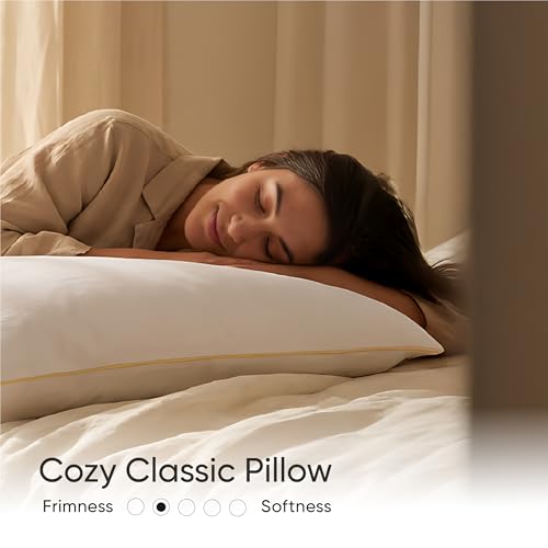 Image of Frido Ultimate Cozy Classic Pillow - A Super Soft & Fluffy Pillow for Sleeping - Premium Comfort for Side, Back & Stomach Sleepers - White, Set of 1