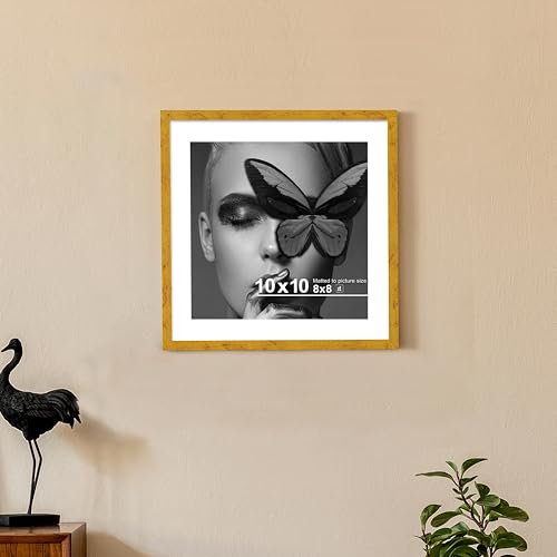 Image of Art Street Premium Photo Frame for living room, Classic Aesthetic Design Photo Frames for Photograph, Art Work, Kids Room Set of 6 (10x10 Inch, Gold)