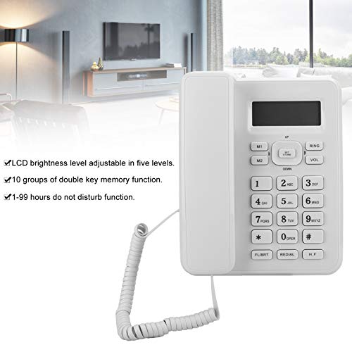 Teléfono fijo con cable, 16 tonos y alarma blanco miniatura 2