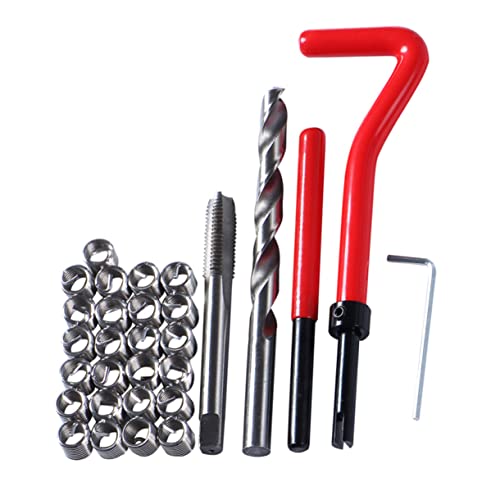 SOLUSTRE 30pc Professional Thread Repair Kit Steel Rethreading Tool Set Easy to Use for Automotive Repair