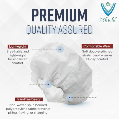 Image of Disposable Bouffant Caps for Women & Men | Non Woven Hair Net Cap | Elastic Head Cover for Hospital, Kitchen, Food Industry, Spa & Salon Use (White, PAck Of 100)