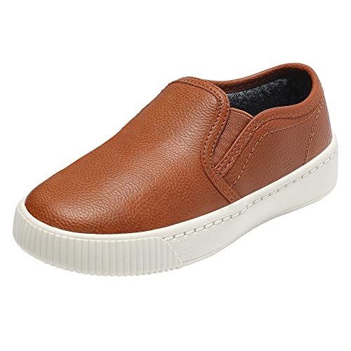 HOMEHOT Boys Slip on Sneakers Casual Dress Shoes Faux Leather Loafers (Toddler,Big Kids, Little Kids)