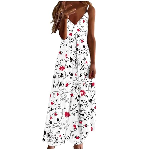 Robe dos nu femme d'été longue fleurie à col v et fente confort chic