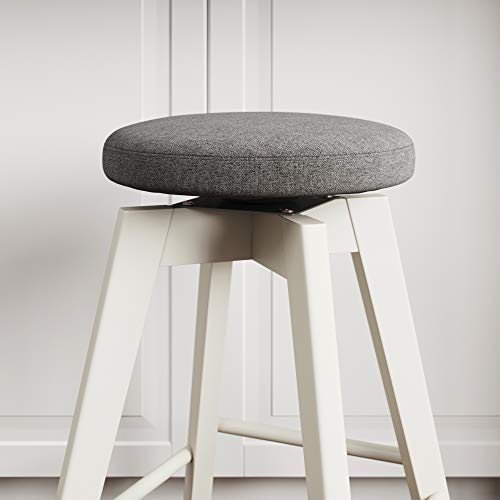 Nathan James Amalia Backless Kitchen Counter Height Bar Stool, Solid Wood With 360 Swivel Seat Dark Gray/White #TOP6