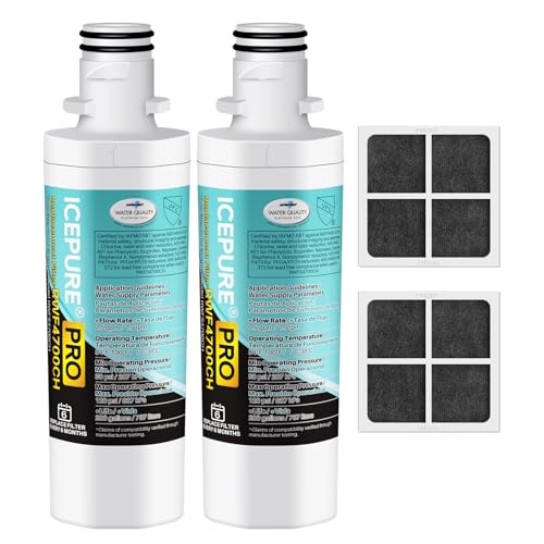 Image of ICEPURE PRO ADQ747935 NSF /ANSI 401NSF /ANSI 42 Certified Replacement LT1000P, Kenmore Elite 9980, ADQ74793501, LT1000PC LSFXC2496D ADQ74793502 LFXC24796S Refrigerator Water and LT120F Air Filter 2Combo