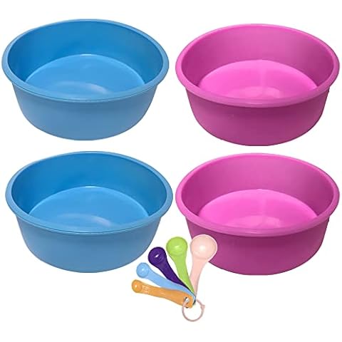 6 inch Silicone Cake Mould Round Non-Stick Cake Tins Layered Cake Baking Pans Molds Kitchen Bakeware Tray Pie Pastry Baking Trays 4 Pcs Pink and Blue Cover