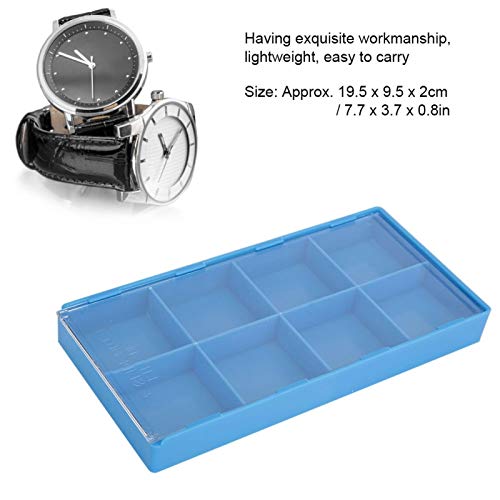 DAUERHAFT Boîte de rangement pour pièces d'horlogerie en plastique, 8 grilles Organisateur de pièces d'horlogerie bleu, plateau de rangement pour outils de réparation d'horlogerie, pour le stockage – vue 3
