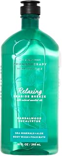 Bath and Body Works Sandalwood Eucalyptus Seaside Breeze Body Wash and Foam Bath with Sea Minerals and Aloe, 10 fl oz