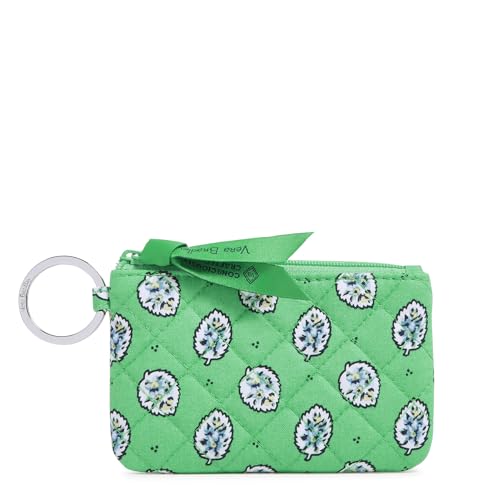 Vera Bradley Iconic Zip ID Case, Signature Cotton, Garden Green Leaf