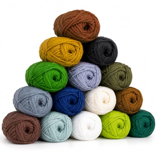 Image of 15 Pack x 20g Acrylic Yarn - Soft Knitting Yarn for Crocheting for Crafts Skeins for Crocheting DIY Bulk for Handicraft Knitting Scarves Ideal Gift for Beginners and Adults