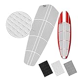 BPS 'Non Slip' 12 Piece Surf SUP Board Deck Traction Pad - 3M Adhesives Diamond Tread for Paddleboard (Black Grey White) (Arctic White)