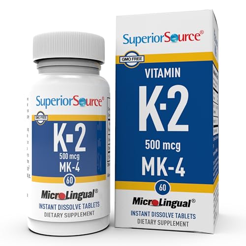 Superior Source Vitamin K2 500 mcg MK-4 - Bone Strength & Health Support Supplement - Vitamin K