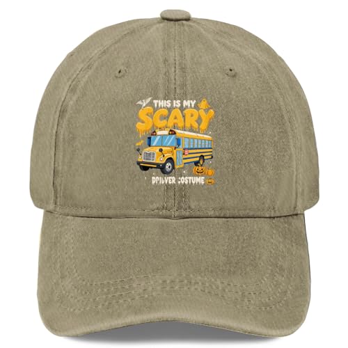 This is My Scary SHOL Bus DRIBVER Costume Hat for Men Funny Dad Hats Funny Birthday Gifts for Women