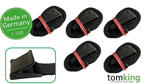 5 x Befestigungsriemen 1 m x 25 mm Made in Germany mit Klappschnalle Spanngurte Zurrgurte Schnallgurte Klemmschloss Kofferband Koffergurt