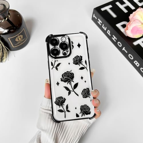 Lovmooful for iPhone 12 Pro Max Case Cute Clear Rose Flower Floral-Black by Lovmooful - Used condition - Image 7