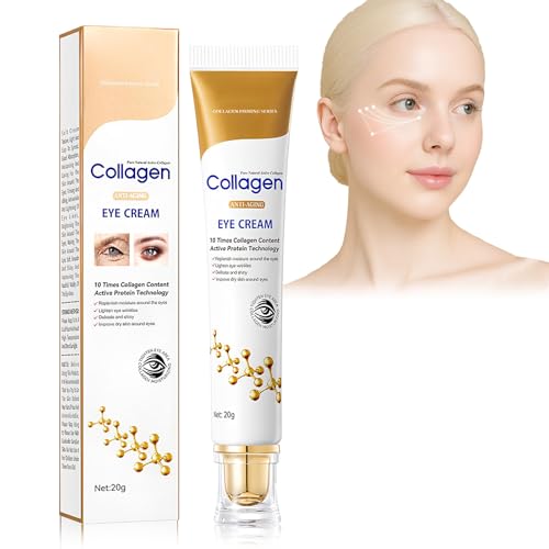 Eye Crème Contour des Yeux,Anti-Âge et Anti-Rides Crème Yeux,au Collagène,Soin raffermissant,Hydratant,Illuminateur et Correcteur Teinté,Anti-cernes