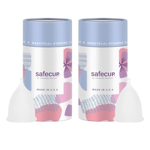 Image of USA Reusable Menstrual Cup for Women | 100% Medical-Grade Silicone, BPA-Free | US FDA Compliant | Leak-Proof, Easy-Open Design Protection for Up to 8-10 Hours | Travel-Friendly & Hygienic (Medium Pack of 2)