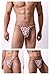 Malowinda 3Pack Men's Ice Silk Thong Breathable G-String Low Rise Classic Bikini Briefs Fashion Underwear XX-Large