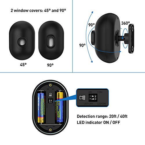Secrui Driveway Alarm, Wireless Oudoor Motion Sensor Alarm With 58 Chimes, Plug-In Receiver And Weatherproof Motion Detector, 20Ft/40Ft Pir Detection Range-Protect Outside Property #TOP3
