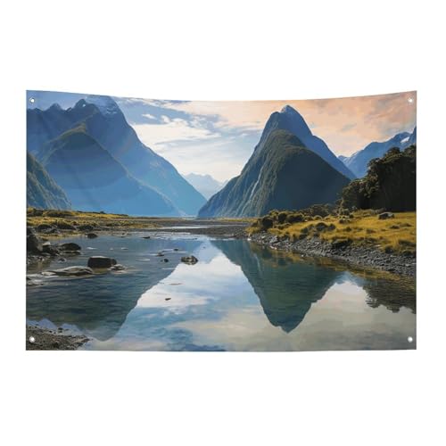 Drapeau Fiordland en polyester durable résistant aux intempéries avec bannières 4 œillets