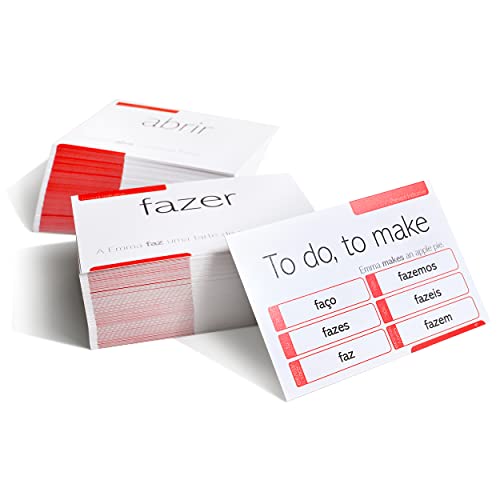 200 Portuguese Verb Conjugation Present Tense Flash Cards - Full Examples In Both Portuguese And English #TOP4