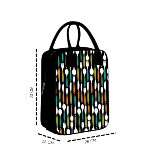 Image of Nibbler Lunch Bag Office Tiffin Bags for Men Women | Insulated Hot Cold Travel Lunch Bag | for Lunch Tiffin Box & Bottle | Multi-use Storage I for Office & School (Spoon)