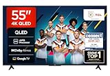 TCL 55T69C 55 Zoll QLED, Direct LED TV, 4K HDR TV, Smart Google TV (Dolby Vision & Atmos, Motion Clarity, Kompatibel mit Google Assistant & Alexa)