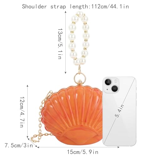 Image of Women Seashell Evening Bag Purse Mermaid Chain Strap Clutch Handbag Shoulder Bag | Seashell