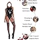 ROSVAJFY Lederbody mit Strümpfen Damen Wetlook Dessous Set Ärmellos High Cut Lackleder Reizwäsche Bodysuit mit Strapse Reißverschluss Clubwear Sexy Cosplay Kostüm(Schwarz)