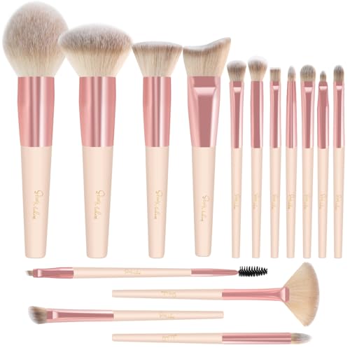 Pinceaux de maquillage Start Makers 15Pcs Marble Makeup Brush Set Foundation Powder Blush Blending Eyeshadow Brushes Sets