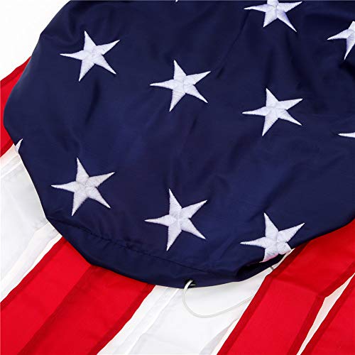 Aosivm 60 Inch American Flag Windsock Outdoor Embroidered Stars & Stripes 40 Inch USA Flags Patriotic Decorations Fade Resistant USA Decorations(2 Pack)-Windsock Outdoor Hanging (40 Inch) - Thumbnail 7