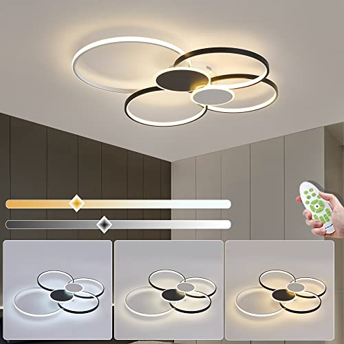 Deckenleuchte LED 71W, Dimmbar Deckenlampe mit Fernbedienung, Modern Groß Wohnzimmerlampe, Kreativität Acryl Metallrahmen Pendelleuchte, Schlafzimmerlampe Küchelampe Esszimmerlampe Cover