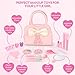 Kids Real Makeup Kit for Girls - 18Pcs Non-Toxic Washable Make Up Toys with Initial Toddler Purse - Personalized Birthday Gifts for Age 3 4 5 6 7 8 9 10 Years Old Girls Vanity Set - A