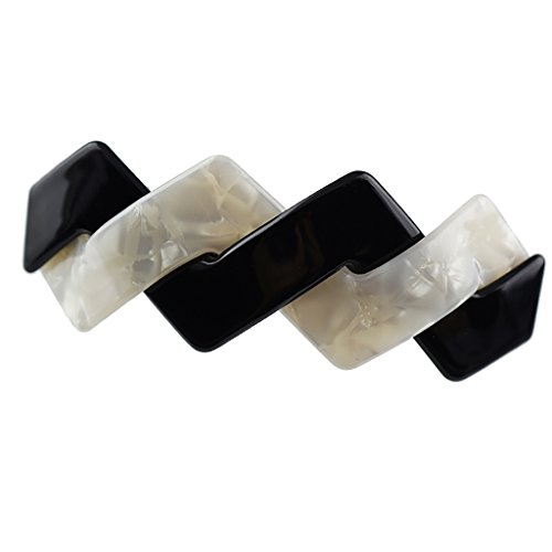 NC Black White Patchwork France Prendedor Automático de Cabelo Grampos de Cabelo Geométricos