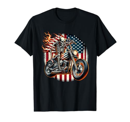 USA Flag Motorcycle Patriot Tee