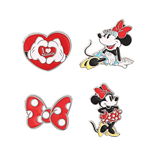 Disney Disfraz de Minnie Mouse con esmalte multicolor, juego de 4 pines GH00091L.PH, Latón
