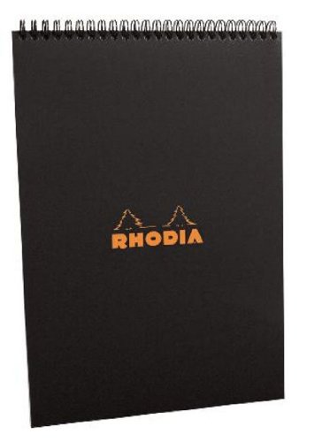 Rhodia Wirebound Black - Lined 8 1/4 x 11 1/4 Notebook - R185019      Office Product