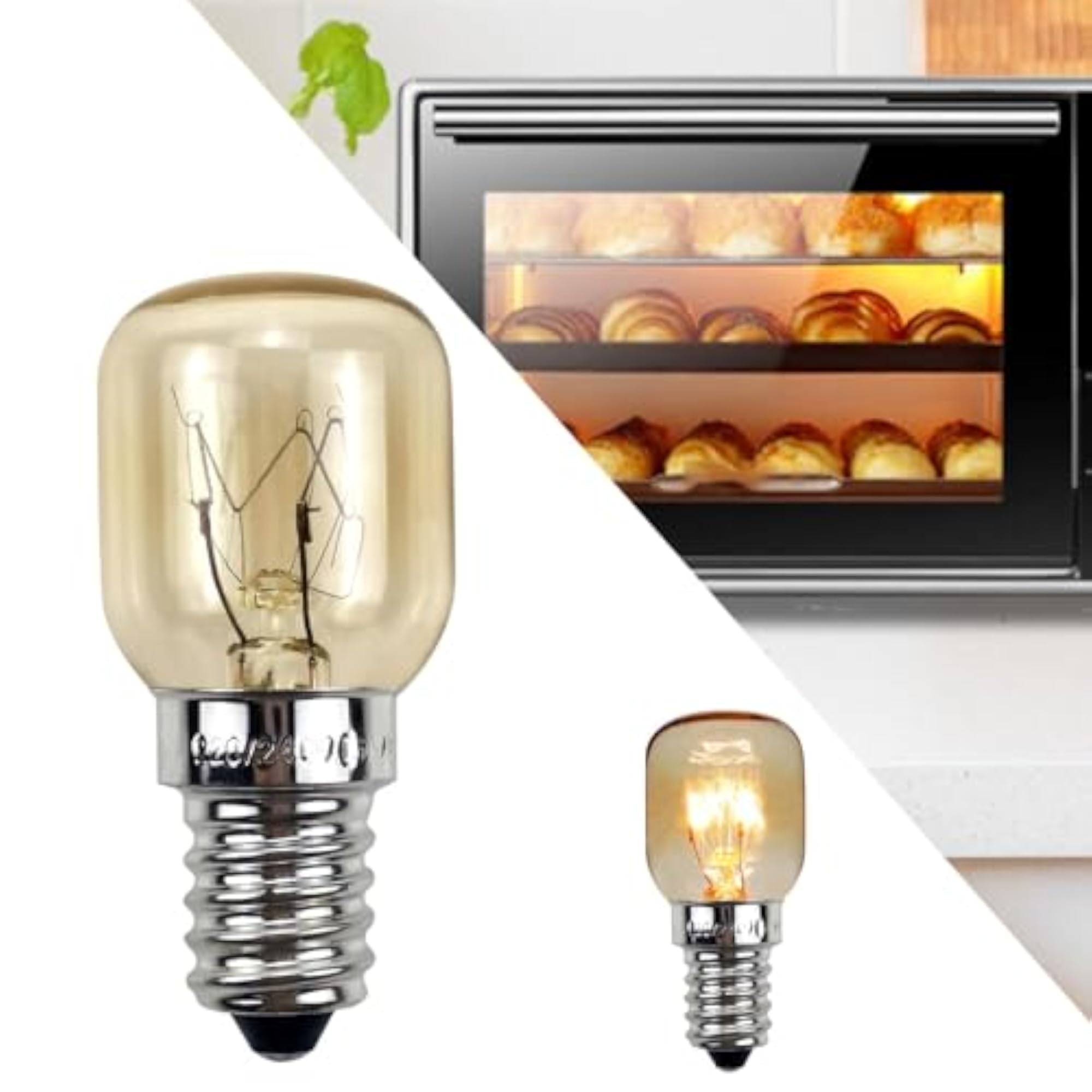 2Pcs Oven Light Bulb 2700K Microwave Light Bulb