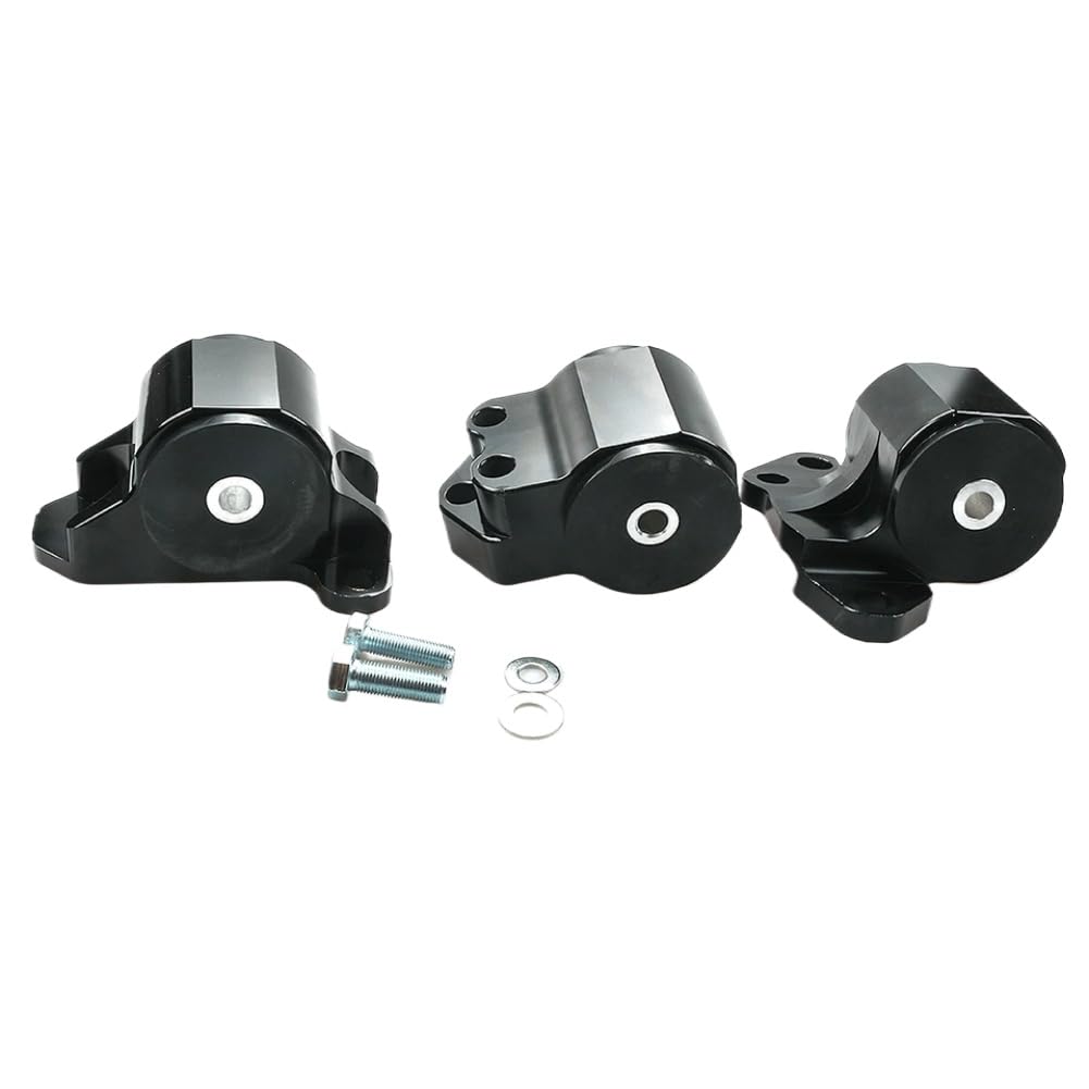2 Hole Bolt Engine Swap Mounts Kit Compatible with Civic EG D15 D16 B16 B17 B18 Modified(Black)